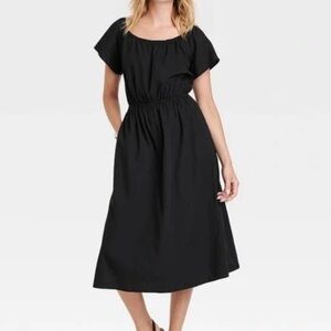 Universal Thread NWT Black Cutout Midi Dress XXL Cotton Blend